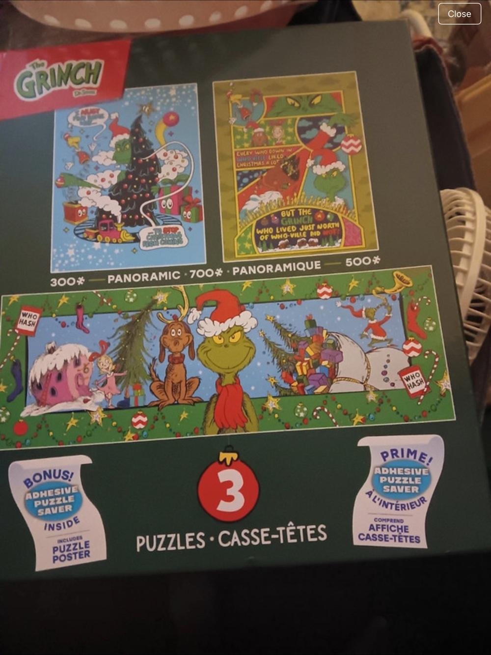 The Grinch Holiday Puzzle Set - Green Festive 3-Pack